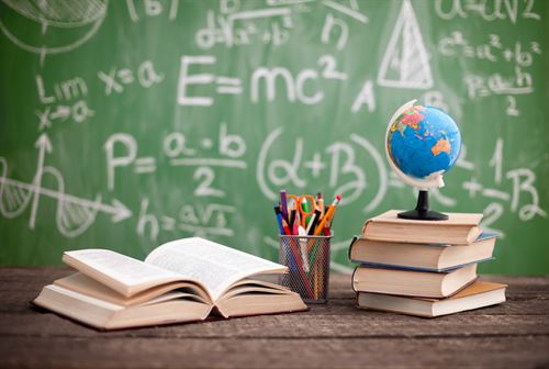 Chalkboard and Textbooks